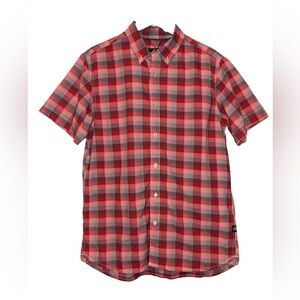 The North Face Red and Black Plaid Button Down Shirt large NWT